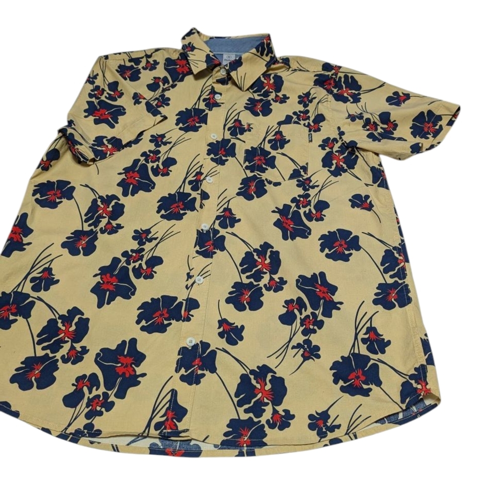 Floral Print Men's Shirt Hurley Yellow And Blue Floral
